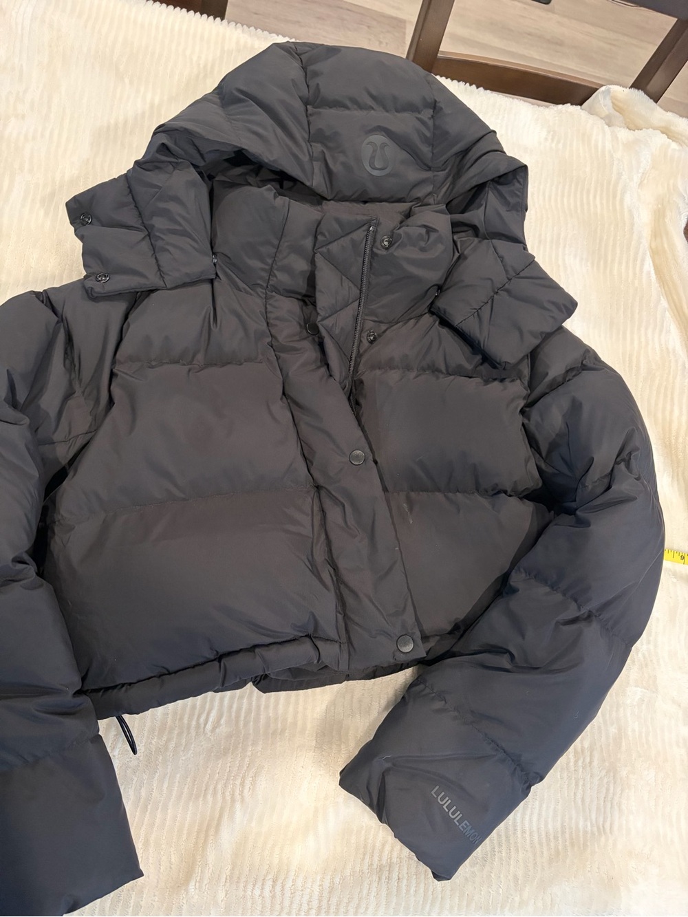lululemon athletica Black Hooded Puffer Jacket